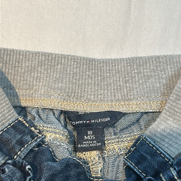 Tommy Hilfiger Blue and Red Jeans with Plaid Cuffs - Picture 2 of 4